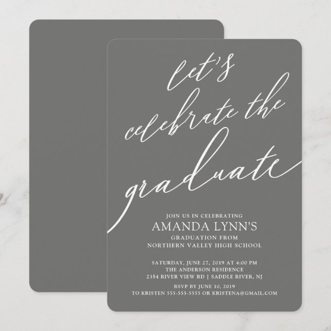 Let's Celebrate the Graduate Graduation Invitation (Front/Back)