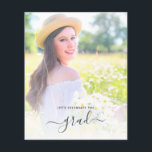 Let's Celebrate the Graduate Photo Flyer<br><div class="desc">Graduation photo overlay party invite with elegant typography. Please note that this budget invitation is on flyer paper and it is very thin. Envelopes are not included. For thicker invitations with envelopes included and matching products on the same theme please see the collection below.</div>