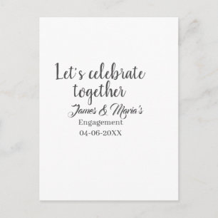 Let's celebrate together engagement party namdate postcard