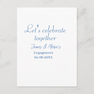 Let's celebrate together engagement party namdate postcard