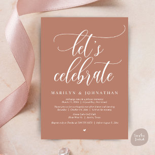 Let's Celebrate Wedding Elopement Dinner Dancing Invitation