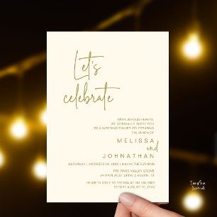 Let's Celebrate, Wedding Elopement Dinner Party Invitation