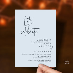 Let's Celebrate, Wedding Elopement Dinner Party Invitation
