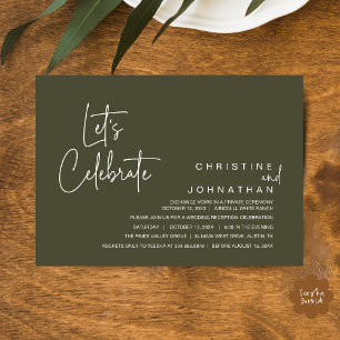 Let's Celebrate, Wedding Elopement Dinner Party Invitation