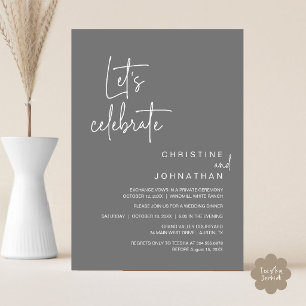 Let's Celebrate, Wedding Elopement Party Dinner Invitation