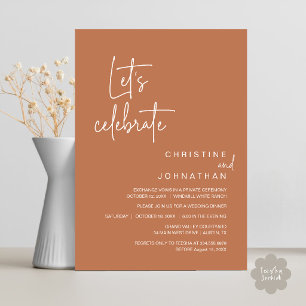 Let's Celebrate, Wedding Elopement Party Dinner Invitation