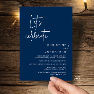 Let's Celebrate, Wedding Elopement Party Dinner Invitation