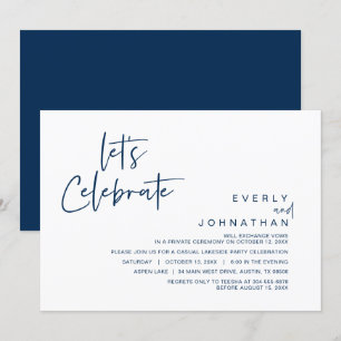 Let's Celebrate, Wedding Elopement Party Invitatio Invitation
