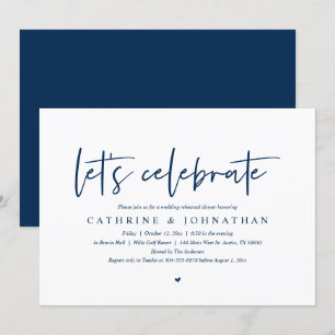 Let's Celebrate, Wedding Rehearsal Dinner Party In Invitation