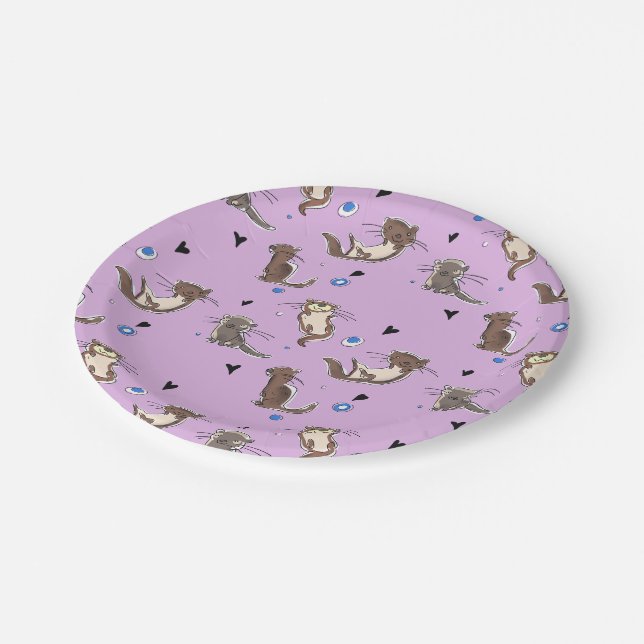 Let's celebrate with our friend otter! paper plate (Angled)