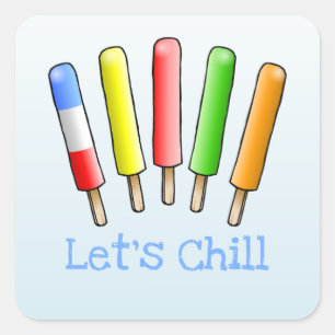 Let's Chill Birthday Square Sticker