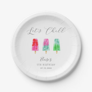 Let's Chill Colourful Popsicles Birthday Party Paper Plate