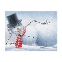 Let's Chill Sexy Snowman Holiday Postcard