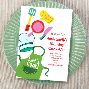 Let's Cook Birthday Party Invitation
