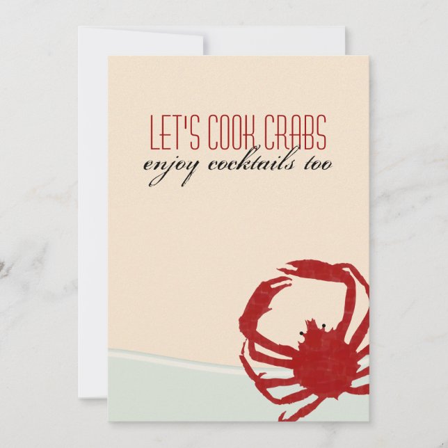 Let's Cook Crabs Crab Boil Invitation (Front)