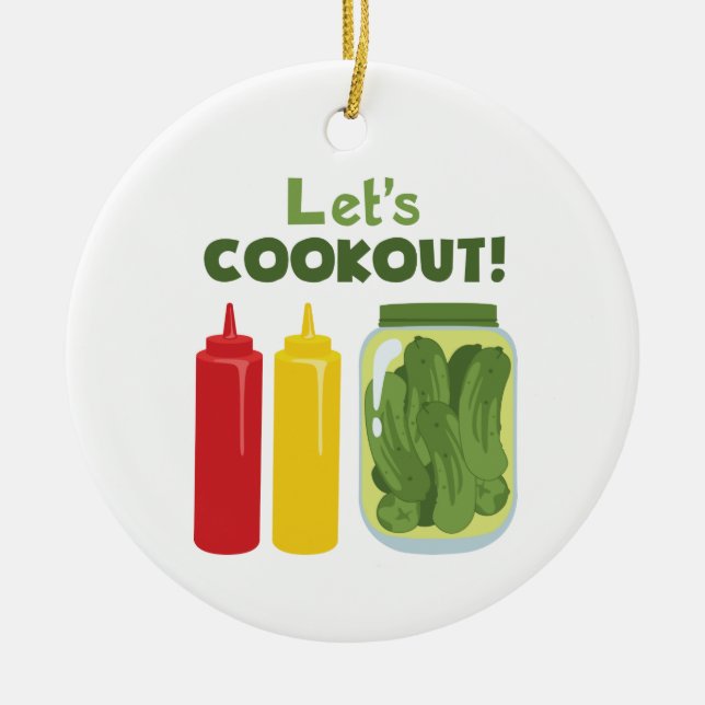 Let's Cookout! Ceramic Ornament (Front)