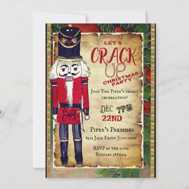 Let's Crack Up Christmas Nutcracker Invitation (Front)