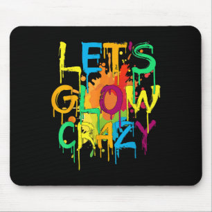 Lets Crazy Retro Birthday Party Glowing 80s 90s Gr Mouse Pad