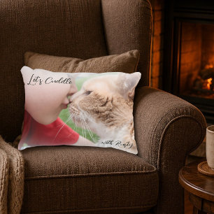 Let's Cuddle Pet Photo Christmas Gift Accent Pillow