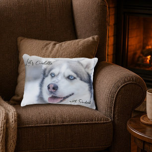 Let's Cuddle Pet Photo Christmas Gift Accent Pillow