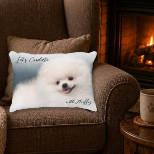 Let's Cuddle Pet Photo Christmas Gift Accent Pillow