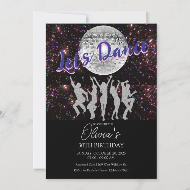 Let's Dance Birthday Party Invitation (Front)