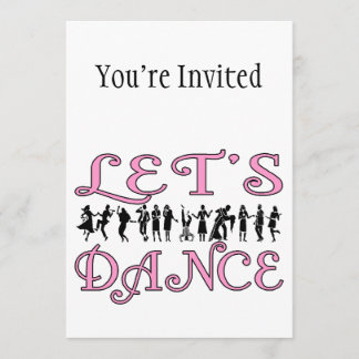 Let's Dance Dancing Couples Invitation