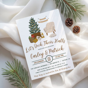 Let's Deck Their Halls, Holiday Bridal Shower Invitation