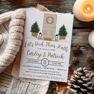 Let's Deck Their Halls, Holiday Bridal Shower Invitation
