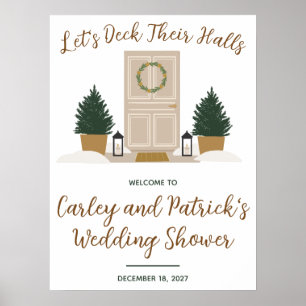 Let's Deck Their Halls Holiday Shower Welcome Sign