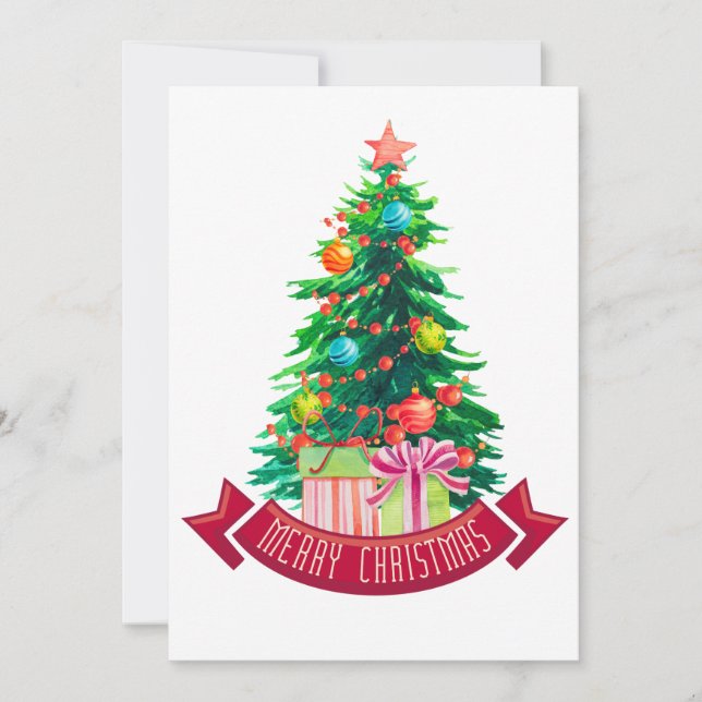 Let's Decorate The Tree Flat Holiday Card (Front)