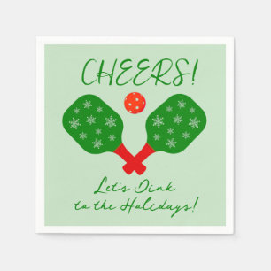 Let's Dink to Holidays Pickleball Cocktail Napkin