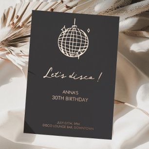 Let's Disco Birthday Foil Minimalist 