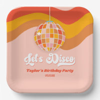 Let's Disco Retro 70s Red Orange Birthday Party