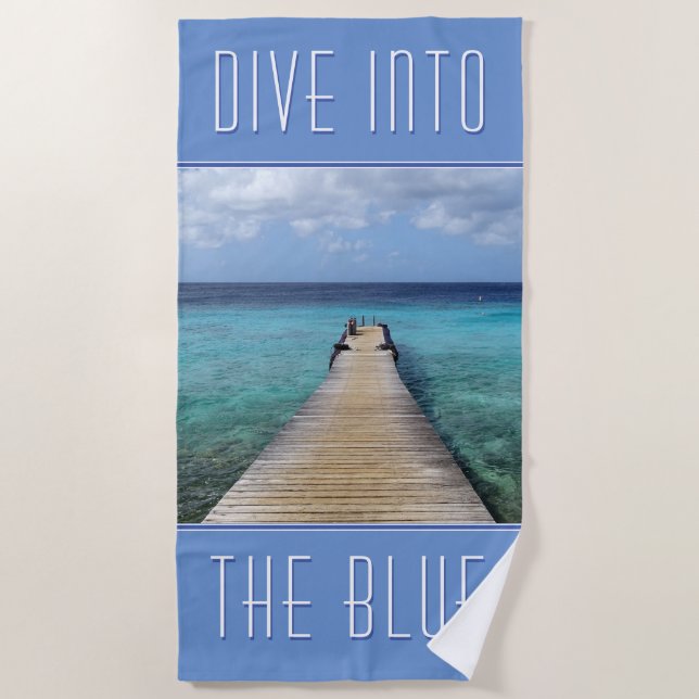 Let's dive into the Blue (customizable) Beach Towel (Front)