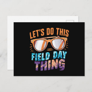 Let's Do This Field Day Thing Sunglasses Teacher Postcard