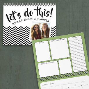 Let's Do This - Planner with Goals and 2 photos Calendar
