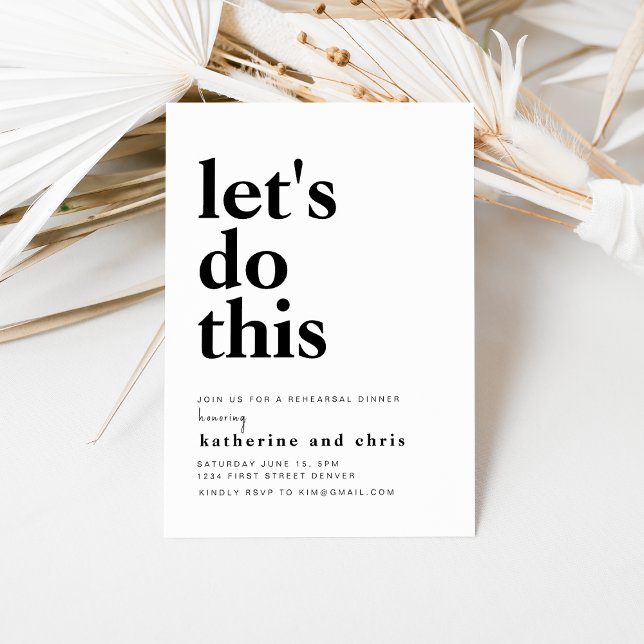 Let's Do This Rehearsal Dinner Invitation Template (Creator Uploaded)
