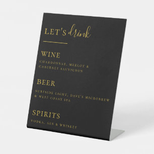 Let's Drink Bar List Pedestal Sign