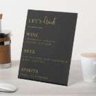 Let's Drink Bar List Pedestal Sign