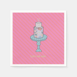 Lets Eat Cake Cute Party Napkin