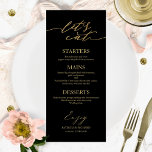 Let's Eat Chic Script Wedding Menu Card For Plate<br><div class="desc">A simple chic calligraphy wedding menu card. I do offer a free customisation service,  if you have any questions or special requests,  please feel free to contact me.</div>