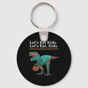 Lets Eat Kids Dinosaur Zombie Trick Treat Dinosaur Keychain