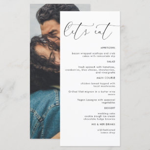Let's Eat Modern Minimalist Wedding Dinner Menu