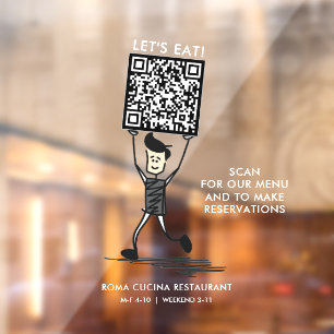 Let's Eat QR Code Window Cling