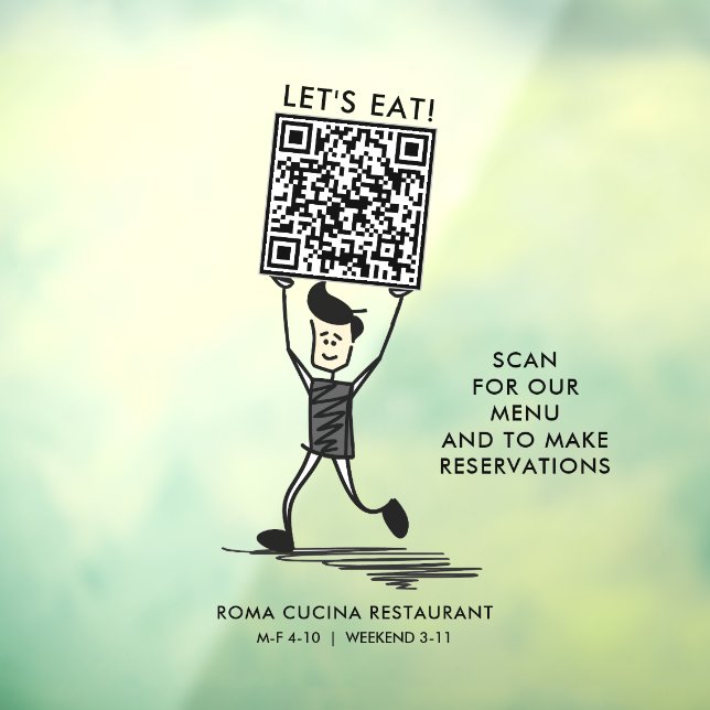 Let's Eat QR Code Window Cling (Sheet 3)