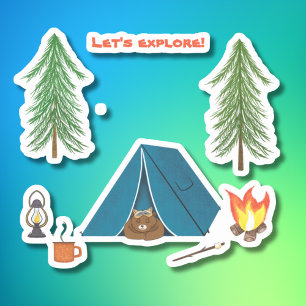 Let's Explore Bear Sleeping By Campsite