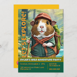 Let's Explore! Outdoor Guinea Pig Hiker Invitation