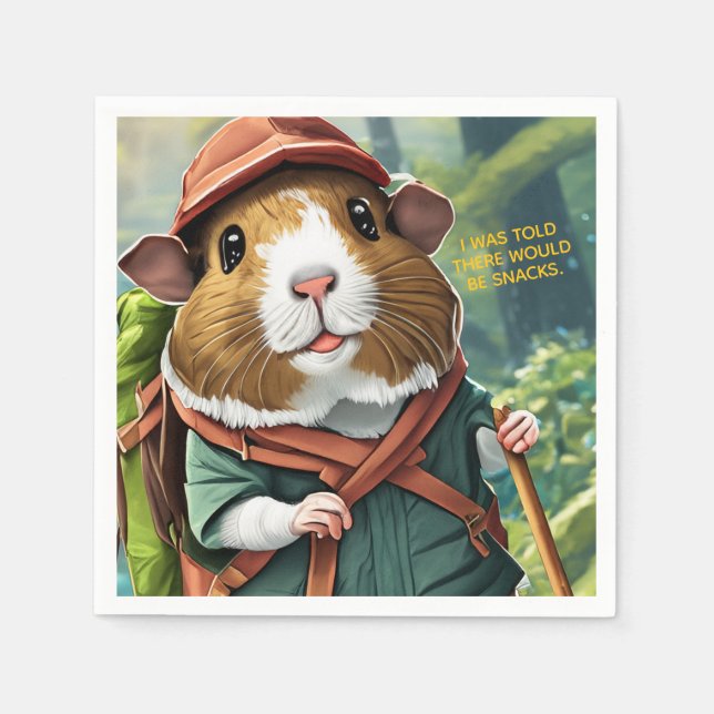 Let's Explore! Outdoor Guinea Pig Hiker Napkin (Front)