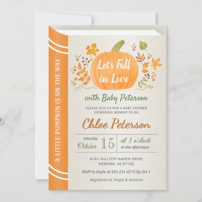 Let's Fall in Love Baby Shower Autumn Sprinkle Invitation (Front)
